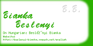 bianka beslenyi business card